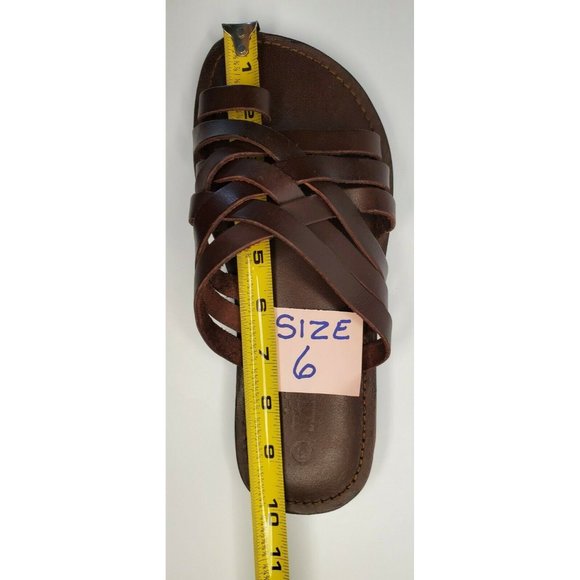 BRAND NEW LEATHER JOLLY KNOCKER ROMAN SANDALS WITH TOE STRAP UNISEX ADULT'S - Picture 3 of 10